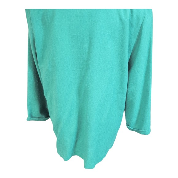 Summit Hill Turquoise Blazer 1 Botton Big Pockets 3/4 Sleeve M Shoulder Pads - Picture 8 of 11